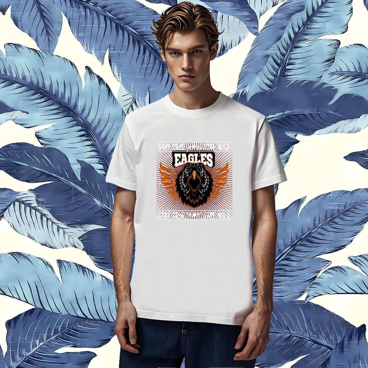 Designer Men Tees eagle Home Outdoor 230g Pure Cotton Clothes Short Sleeve Soft Cool T Shirt For Man White Plus Size