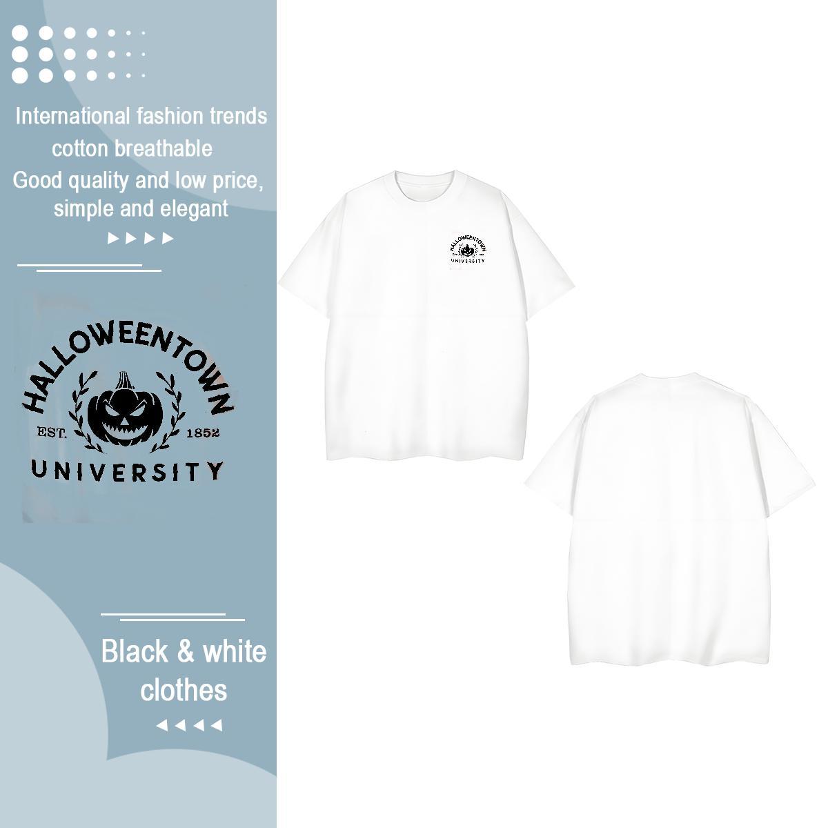 2024 DIY Couples T Shirts pumpkin Casual Beach 100% Cotton 230g Tee Shirt Breathable Short Sleeve Cool Design Man T Shirts Custom Print Oversized