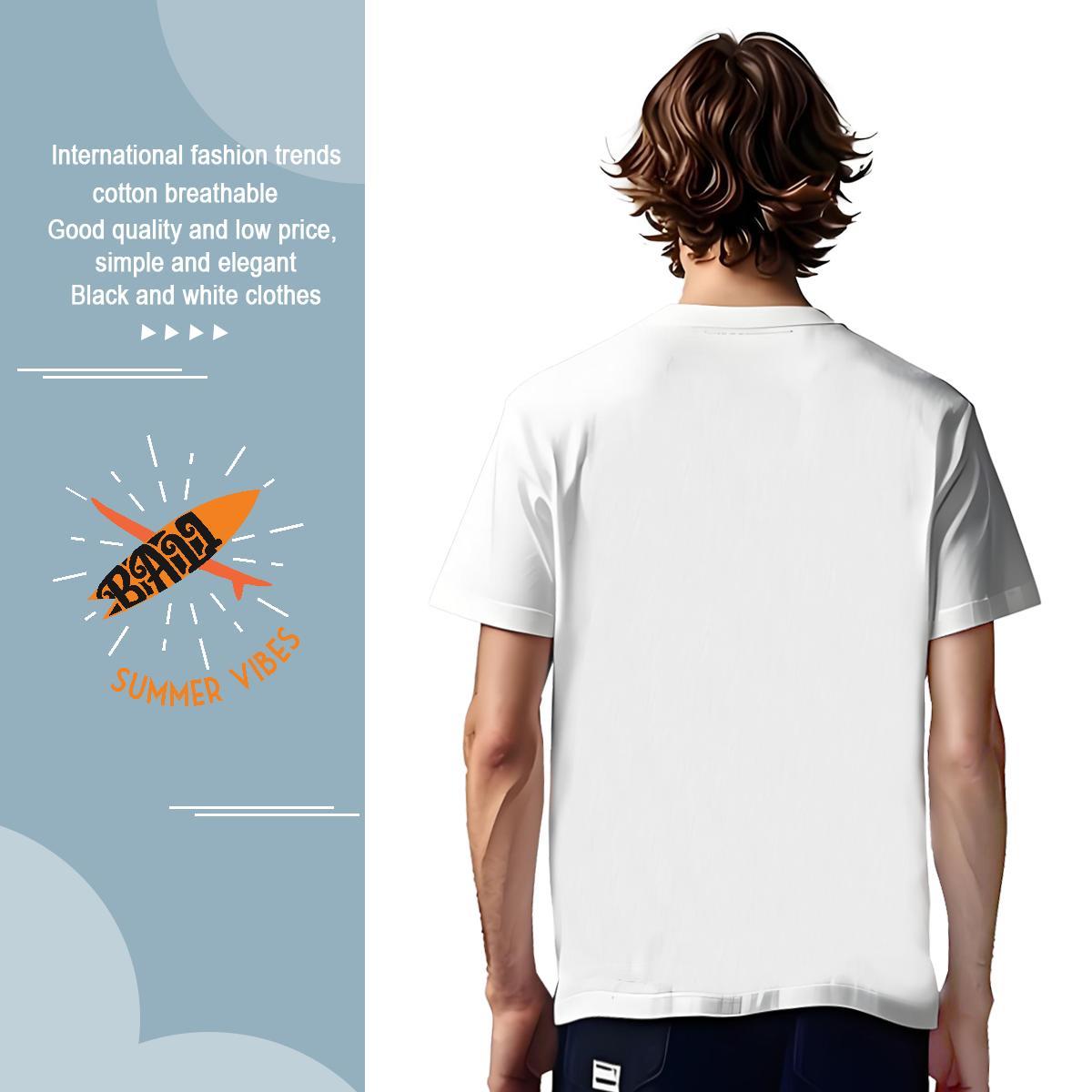 Cool Design summer vibe 230g 100% Cotton Men Tshirts Sport Breathable Man T Shirts DIY Customized Oversized 4XL Wear