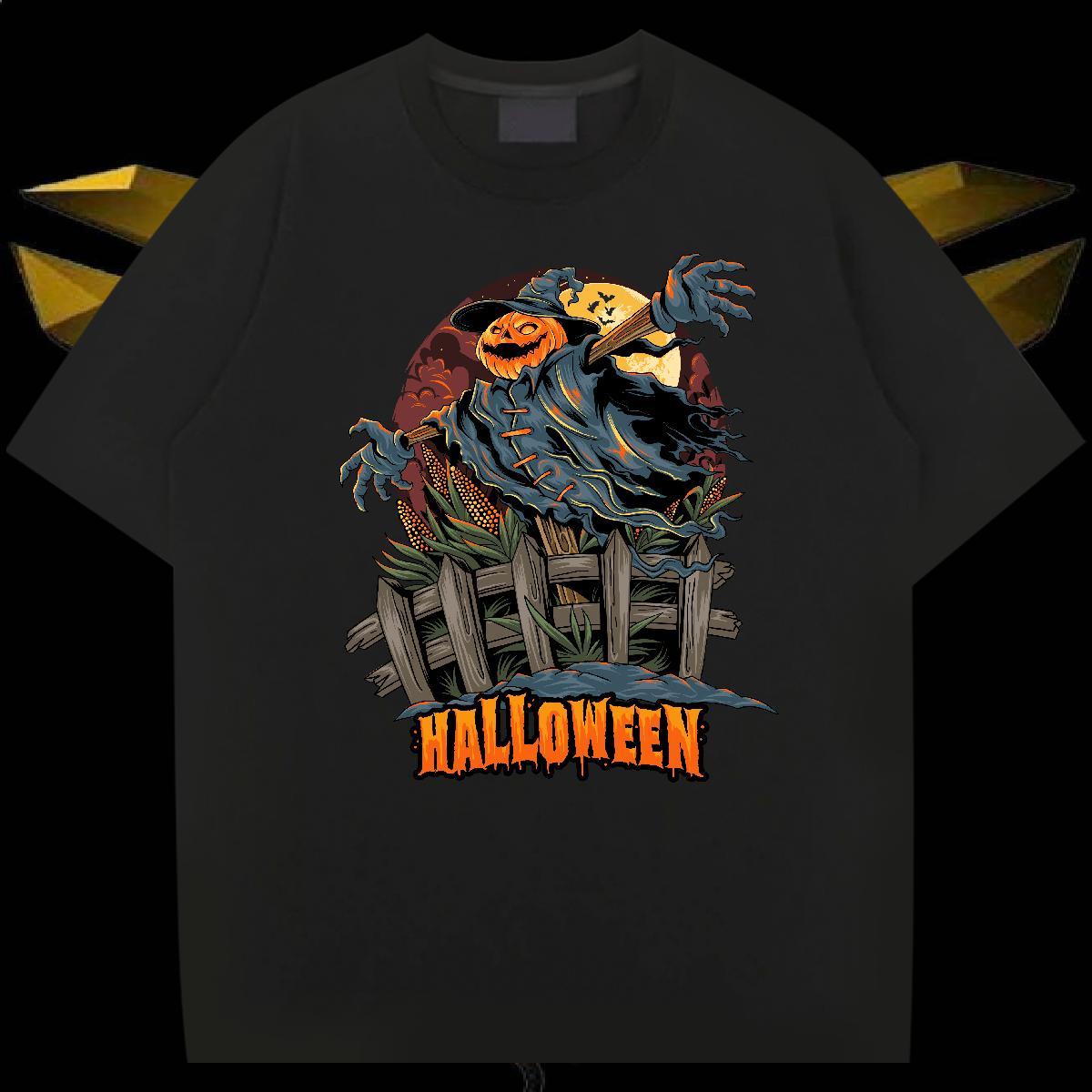 Classic halloween Tshirt for Man Woman 230g Pure Cotton T shirt Custom Big Size Anime Printing Street Short Sleeve O-Neck Designer Tshirts
