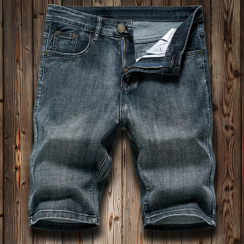 Summer Mens Regular Slimming Denim Shorts Classic Fashion Business Trend Casual Jeans High Quality Five Point 240819
