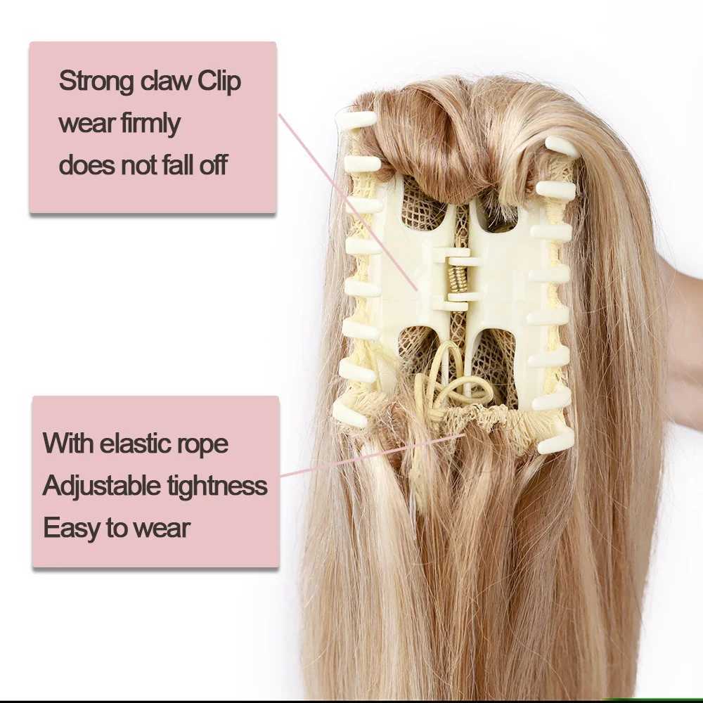 Rich choices 100% extension of ponytail for human hair long chin/claw ponytail with female hair clip W240817