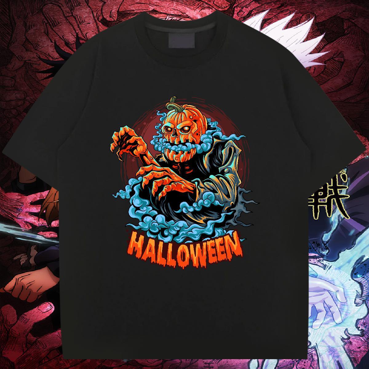 Wholesale Men T Shirts pumpkin Breathable Crew Neck Beach Custom Print Oversized 230g Cotton Men Clothes T-Shirt Fashion Design Top Tees