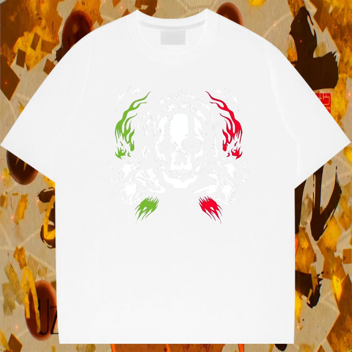 Wholesale scary Mens Tshirts 230g Cotton T-Shirts Floral Print Street wear Hip Hop Crew Neck Designer Tees Shirts