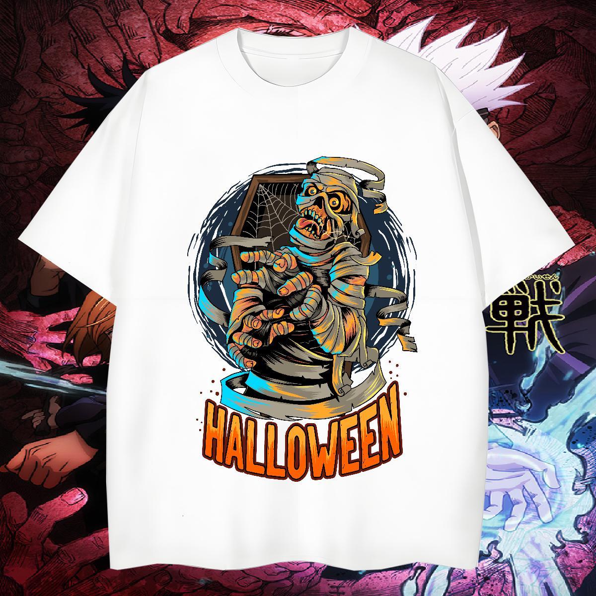 Cool T-Shirts halloween Breathable High Street Hip Hop DIY Logo Oversized 230g Cotton Tshirts Customized Tops