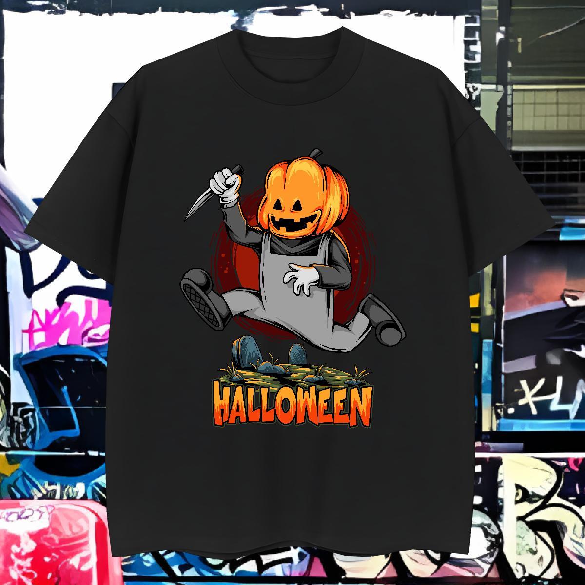 Cool Design T-Shirts halloween Crew Neck Daily Wear Custom Big Size 230g 100% Cotton Men Tshirts Wholesale Tee Shirt