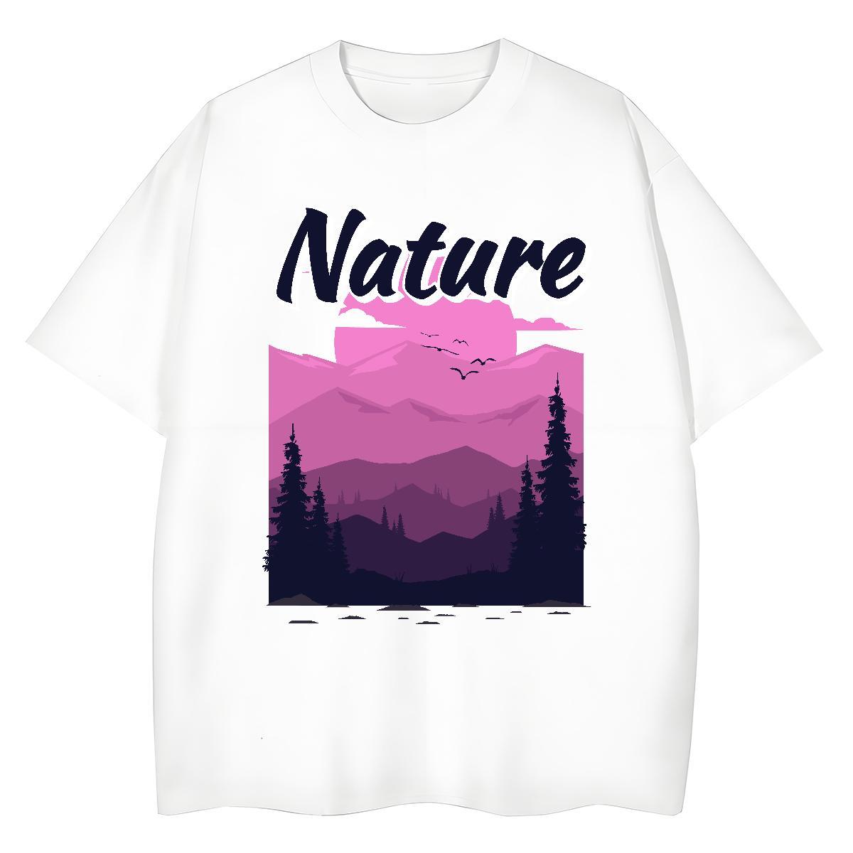 2024 New Tshirts tree Casual Beach 230g 100% Cotton Clothes Breathable Wholesale Mens T Shirts DIY Printed
