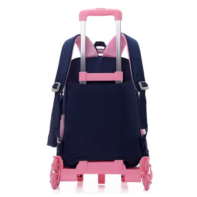 School Trolley Backpack Childrens Schoolbag Primary School Book Bag with Wheels Kid Rolling Travel Trolley Bag Wheeled Backpack Y240820