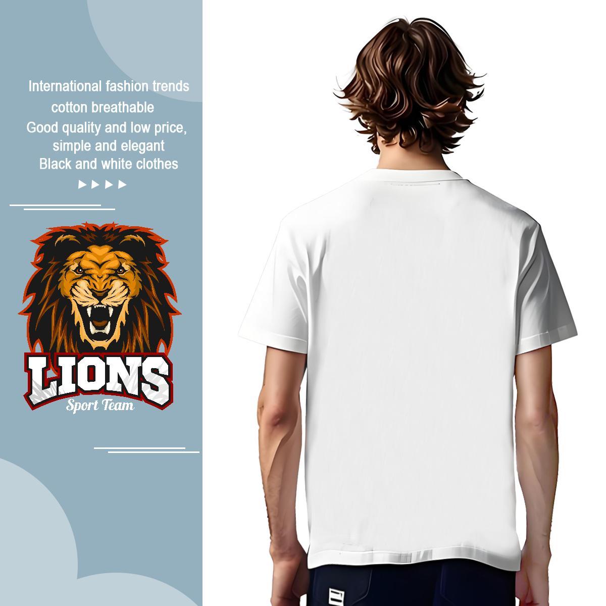Classic lion Mens T Shirts Street Casual Tshirt for Man Woman 100% Cotton 230g Fashion New Crew Neck Custom Anime Tees