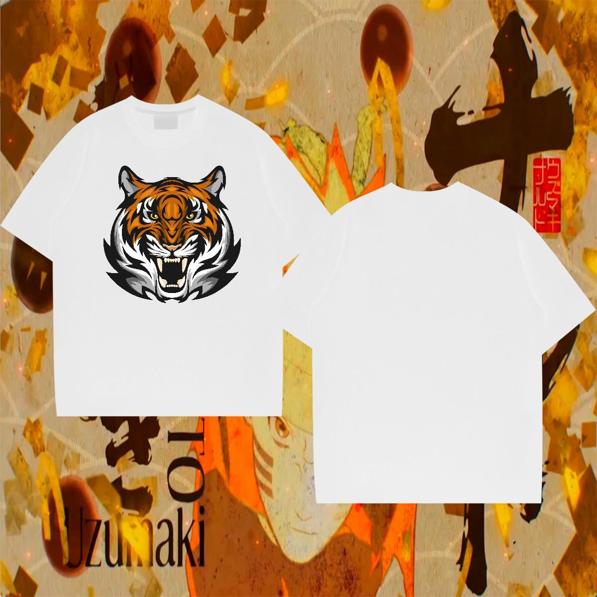 Soft Men T Shirts tiger O-Neck Short Sleeve Outdoor Skull 100% Cotton 230g Tshirts Fashion Designer Polos