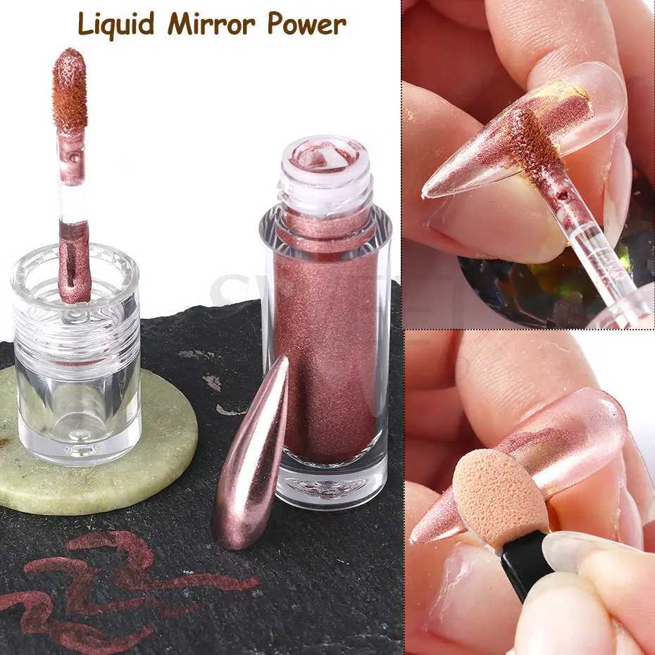 Liquid Mirror Powder Nail Glitter Holographic Metallic Color Dust Metal Effect UV Gel Polish Chrome Pigment Manicure Decor BEALXJ240815