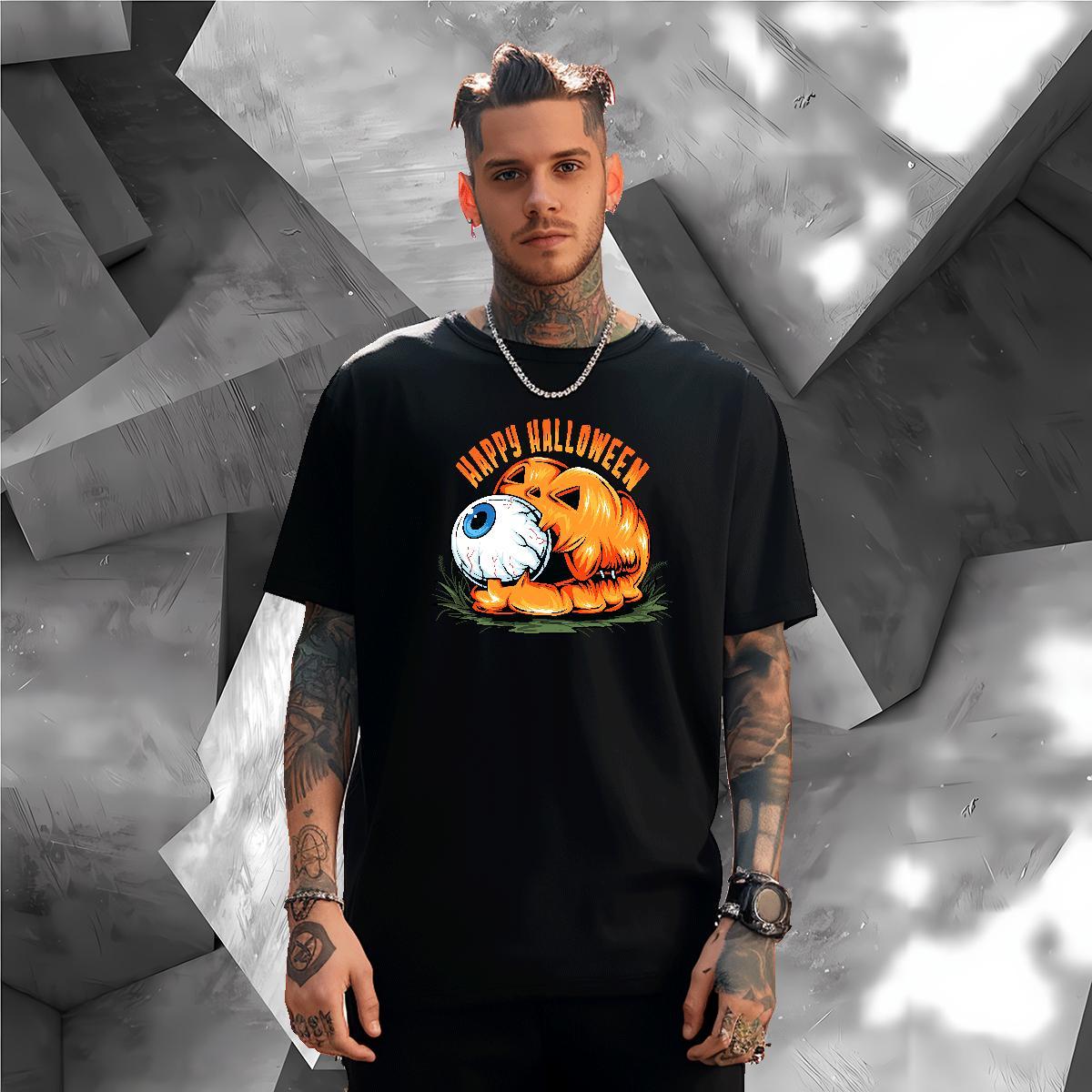 Unisex Mens T Shirts eyeball Breathable Soft Casual Beach DIY 230g Pure Cotton Tshirts Customized Clothings