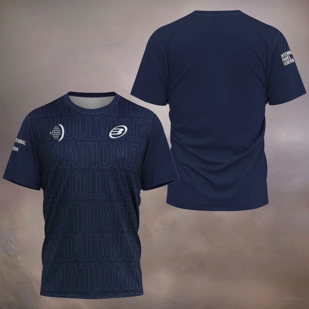Mens Trend Padel Element Print Tshirt Fashion Tennis Sport Breathable Short Sleeve Fitness Ultra Thin 240820