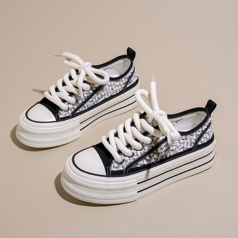Ddmysports Canvas Women S Summer New Student Korean Edition Instagram Versatile Thick Sole Board Breathable Casual Shoes TP OUTDOOR