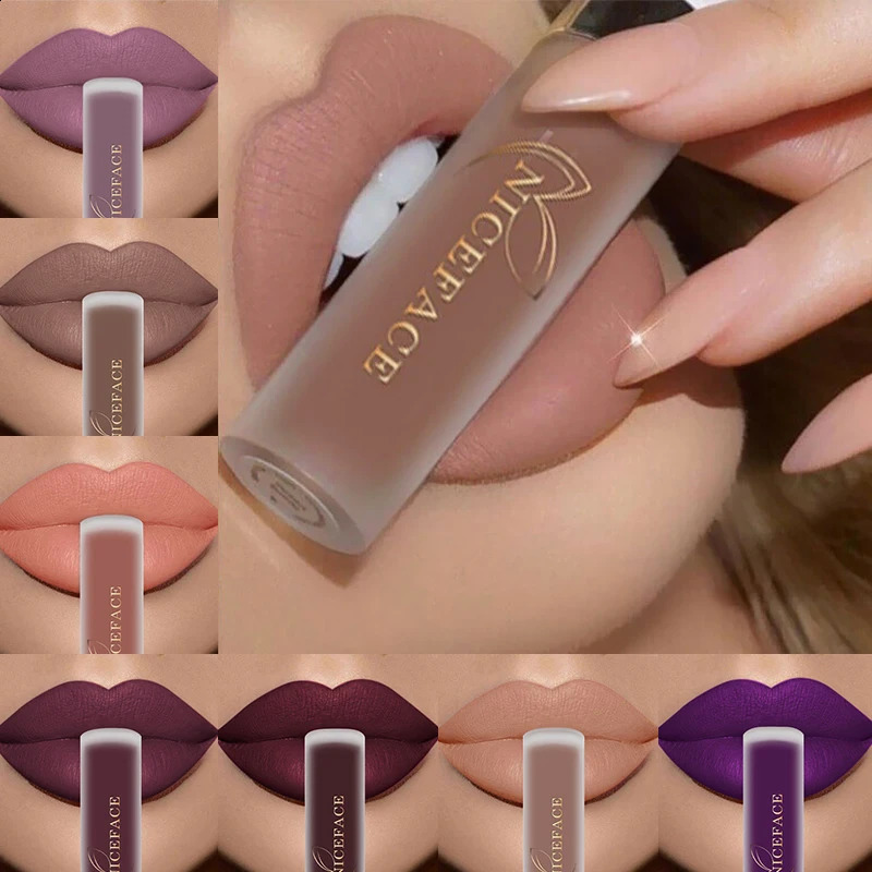 NICEFACE 29 Colors Liquid Lipstick Makeup Waterproof Matte Red Lip Gloss Long Lasting Nude Lip Tint Makeup Pigment Cosmetics 240819