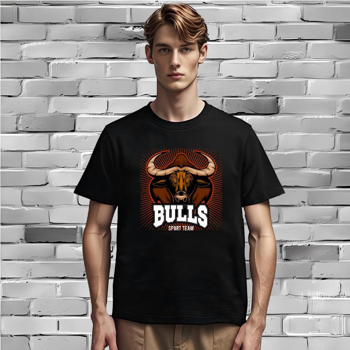 Free Shipping Couples T Shirts bull Outdoor 100% Cotton 230g Tees Breathable Crew Neck Designer T shirt Cartoon Print