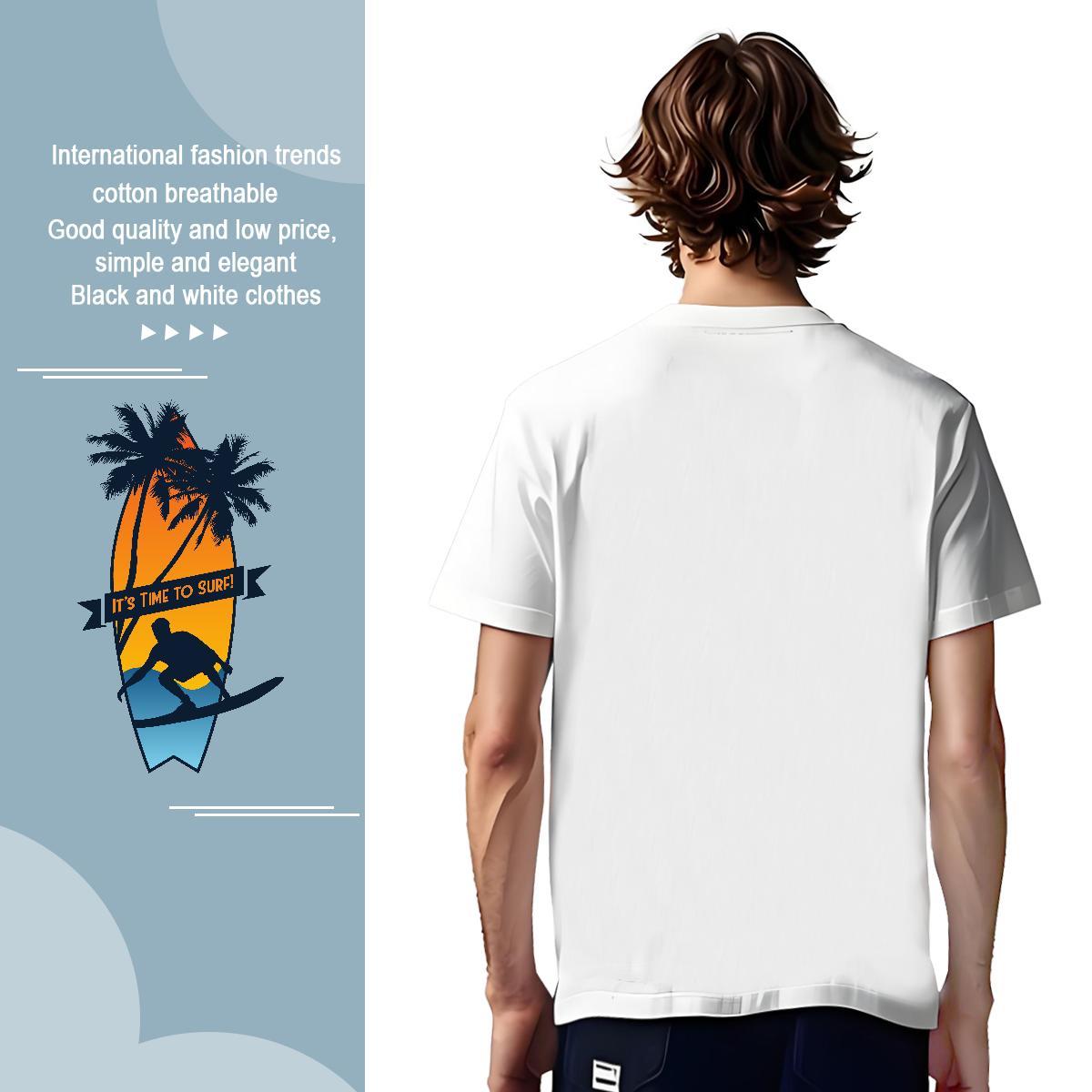 Cool sea 230g 100% Cotton Men Tees Home Outdoor Breathable Soft T-Shirts for Men Free Shipping DIY Logo Oversized Clothes