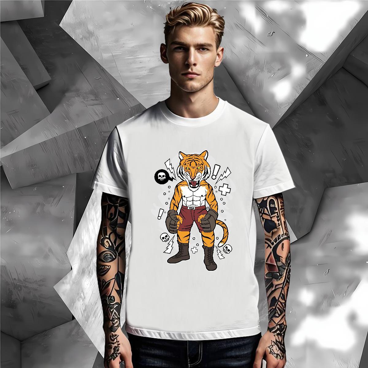 Classic Casual Mens Tshirts angry Street wear Hip Hop 230g Pure Cotton Tops Tees Breathable Short Sleeve Comfortable T-Shirts for Men Anime Print