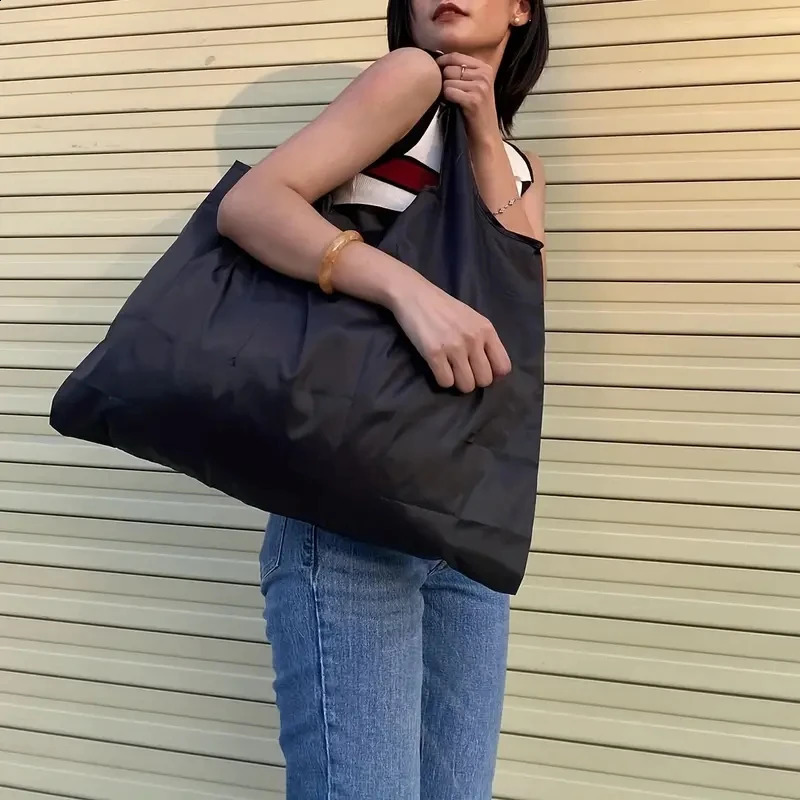 Versatile Folding Shopping Bag Large Capacity Travel Tote Fashion Reusable Grocery 241203