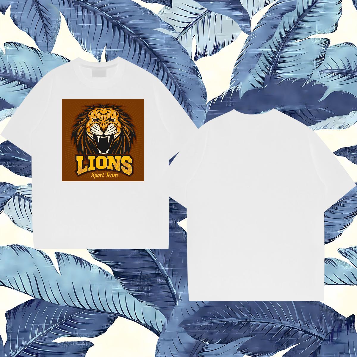 Comfortable T Shirt For Man lion Breathable Soft Home Outdoor Cartoon Printing L-4XL 100% Cotton 230g Tshirts Brand Tees Shirts