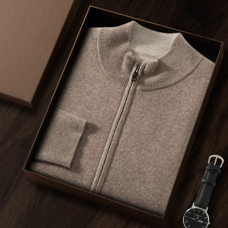 ZOCEPT AutumnWinter Plush Thick Collar Vertical Jacket Half High Cashmere Knitted Open Woolen Sweater 240819