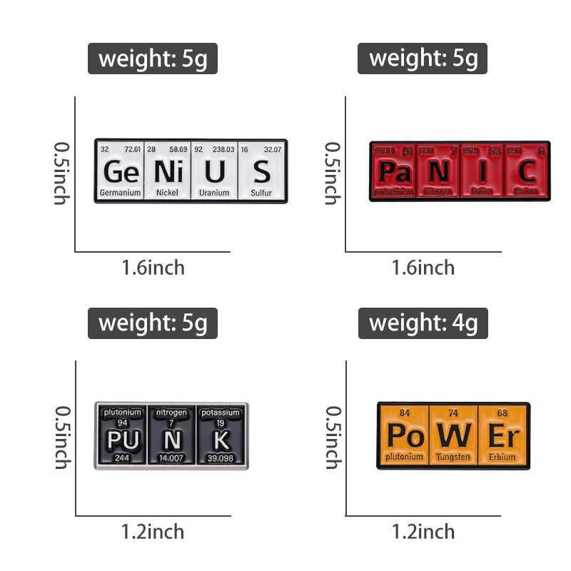Creative Science Chemical Elements Enamel Brooch Clothing Hat Decoration Collar Badge Alloy Jewelry Gift W240815