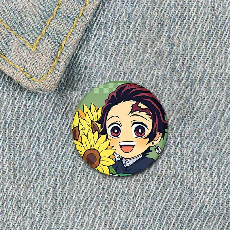 Kamado Tanjirou cartoon badge handmade tinplate brooch backpack clothing gift accessories anime series brooch 58mm W240815