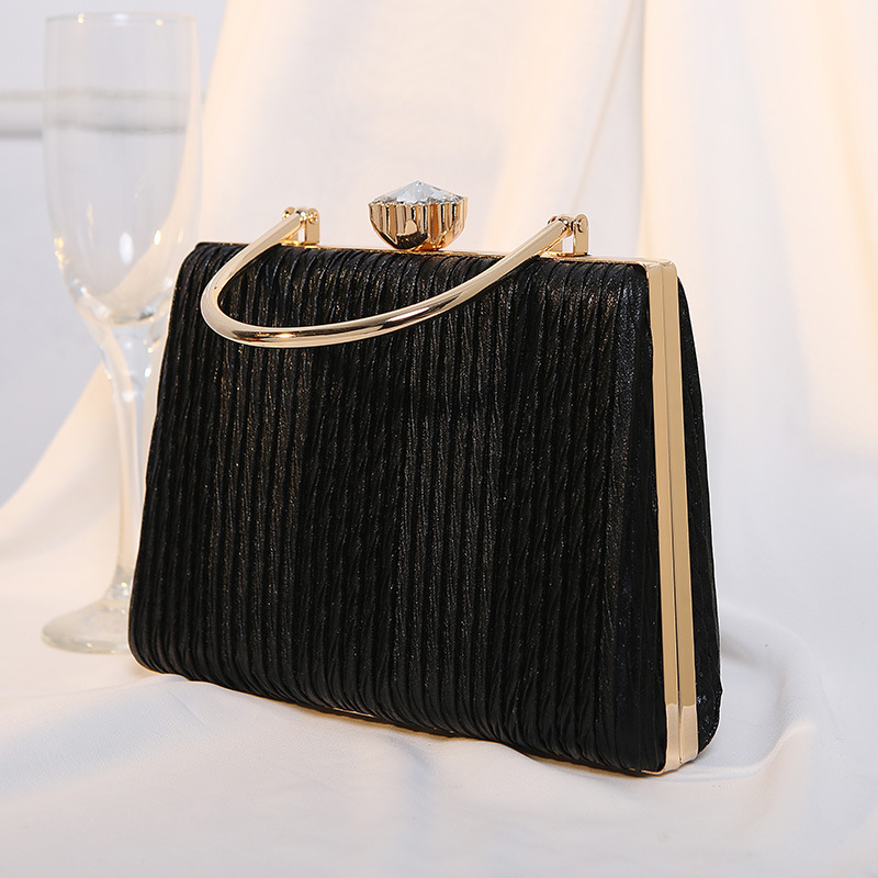 New Dinner with 100 Pleats Banquet Dress Women's Small Square Fashion Handheld Bag
