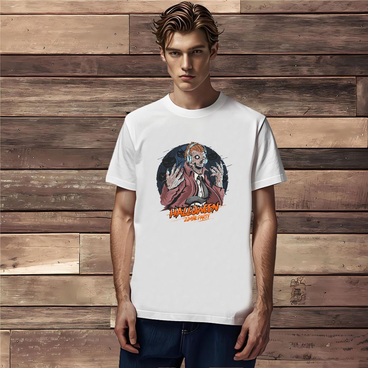 Men T Shirts 230g 100% Cotton halloween Spring Summer Breathable Crew Neck Plus Size Cartoon Tshirt for Man Woman DIY Customized Loose Tshirts