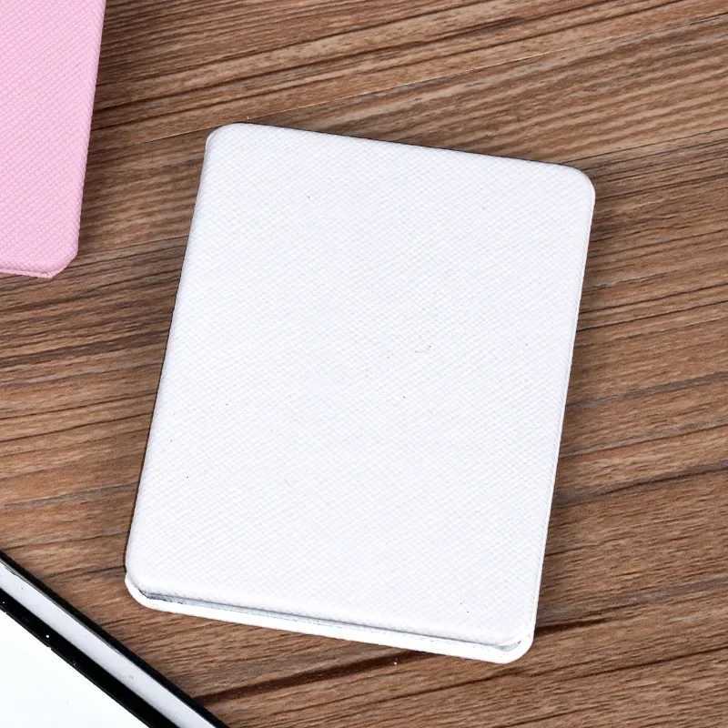 Portable Women Makeup Mirror Hand Pocket Folding Double-Sided Cosmetic Make Up Mirror Pu Leather Small Compact Mirror Girls Gift Y240819