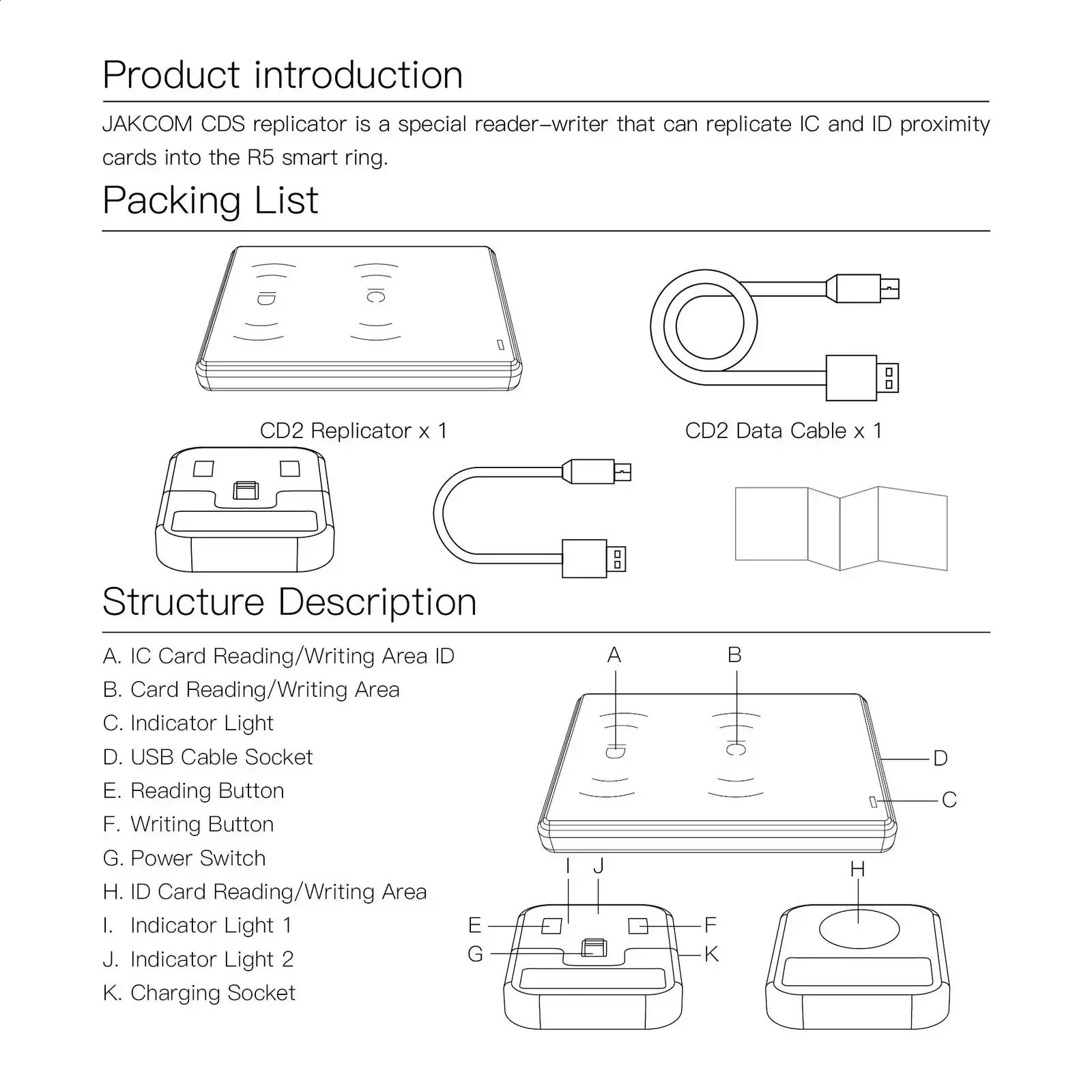 2024 JAKCOM CDS RFID Replicator for Copy IC ID CUID HID NFC Cards Security Protection Access Card Reader for R5 Smart Ring 250425