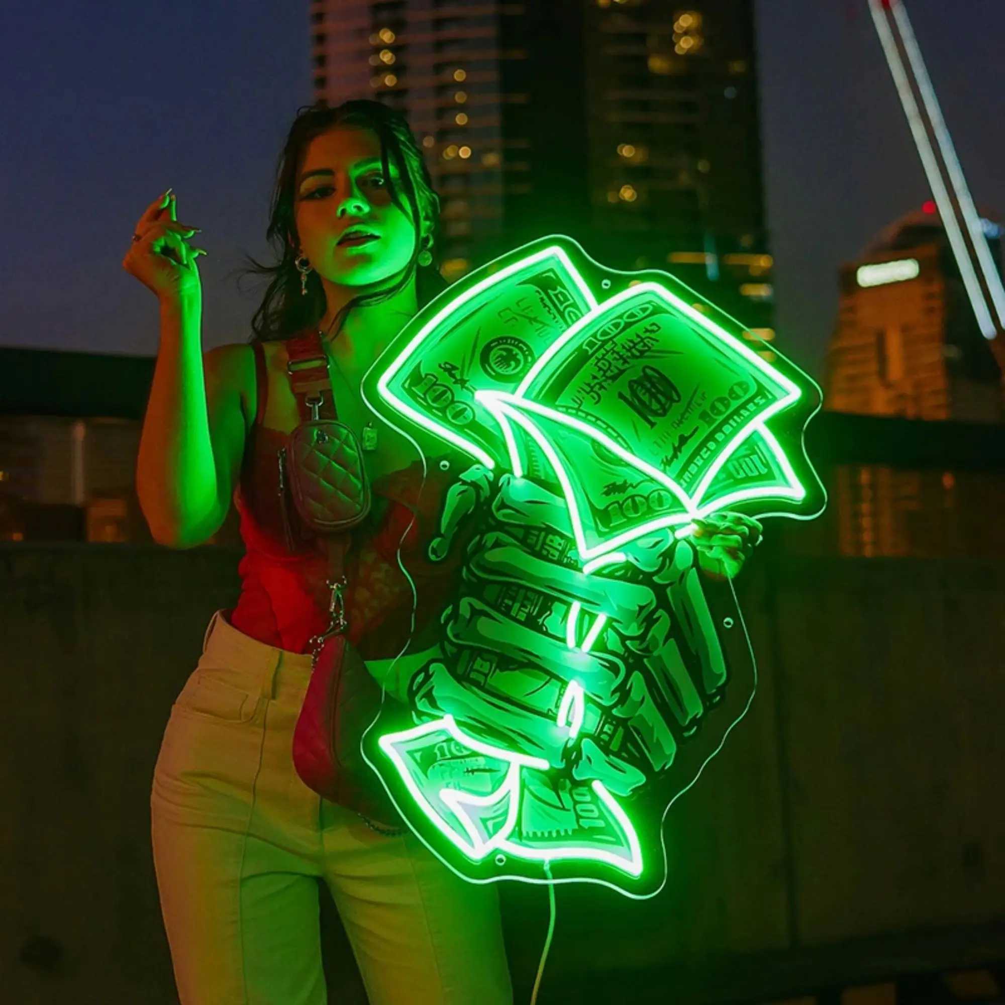 Take Money Neon Sign USB LED Neon Light Sign for Wall Decor Living Room Bedroom Man Cave Home Bar Party Decor Gift Night Light Y240817