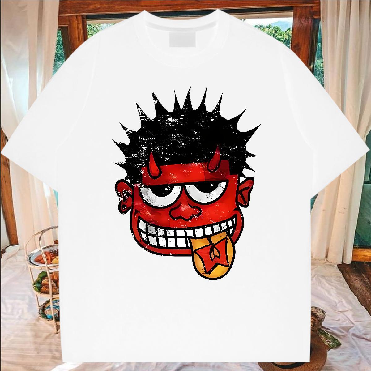 2024 DIY cartoon Men Tops Tees 230g Pure Cotton T-Shirts Custom Cartoon Street O Neck Short Sleeves Unisex Tshirts