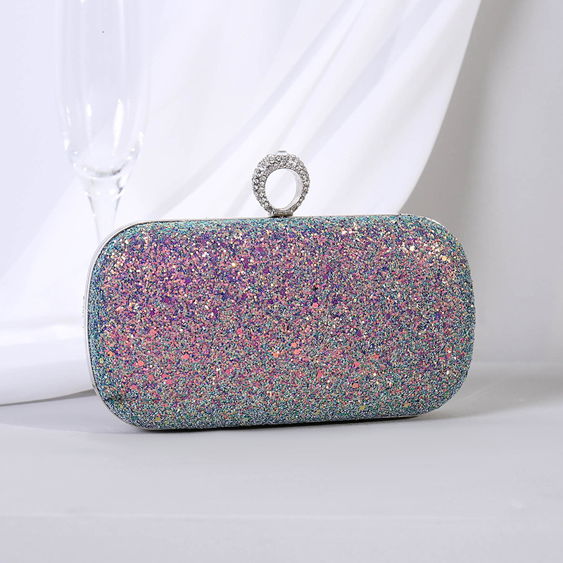 for Women 2024 New Shining Ring Handbag Fashion Banquet Evening Dress Bag