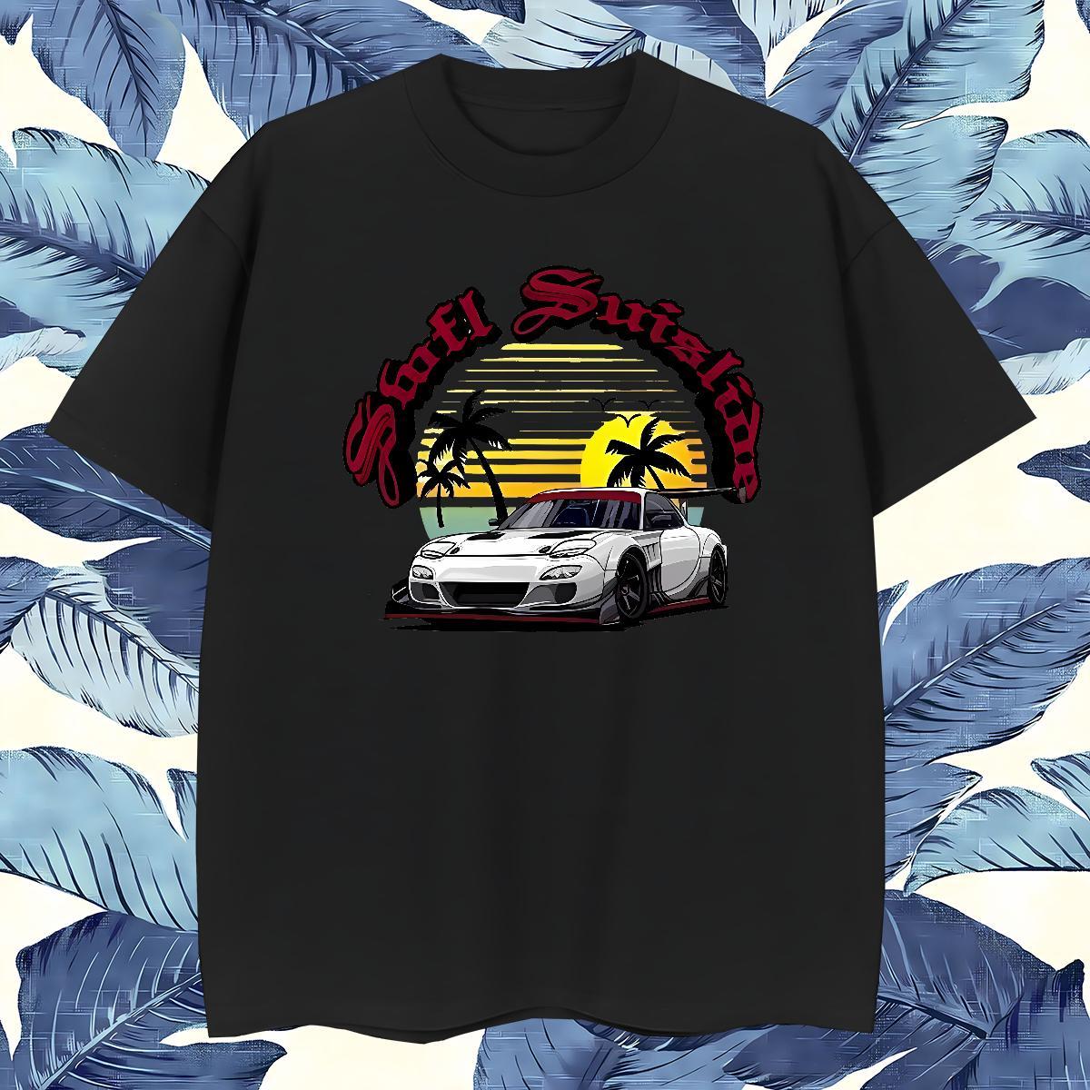 High Quality car T-Shirts for Men Anime Printing Street Couples T Shirts 230g Pure Cotton Fashion Designer O Neck Short Sleeves Custom Print Plus Size