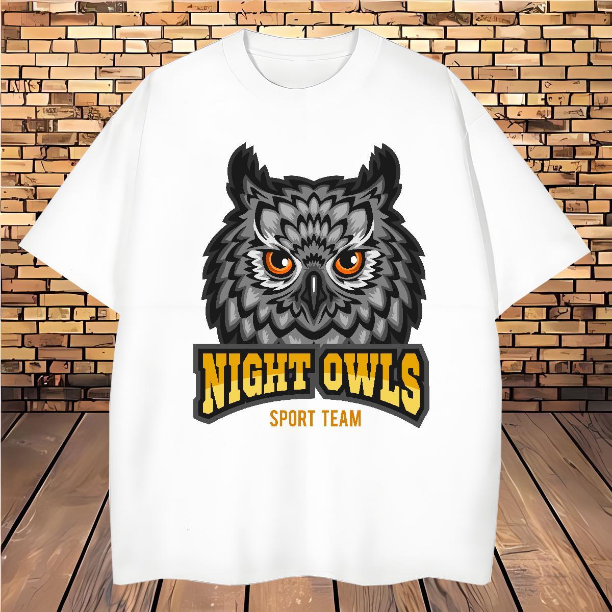 2024 Summer Mens Tshirts owl Street 230g 100% Cotton Tops Breathable Short Sleeve Wholesale T Shirts Men Custom Anime
