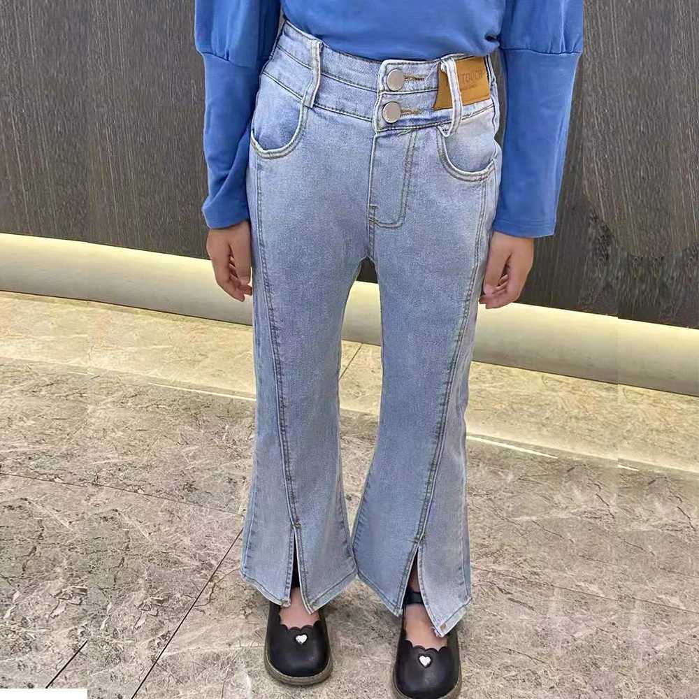 Girls jeans fashion autumn 2024 new retro casual street style pure cotton jeans Trouser soft girls fashion Trouser 5YW240819