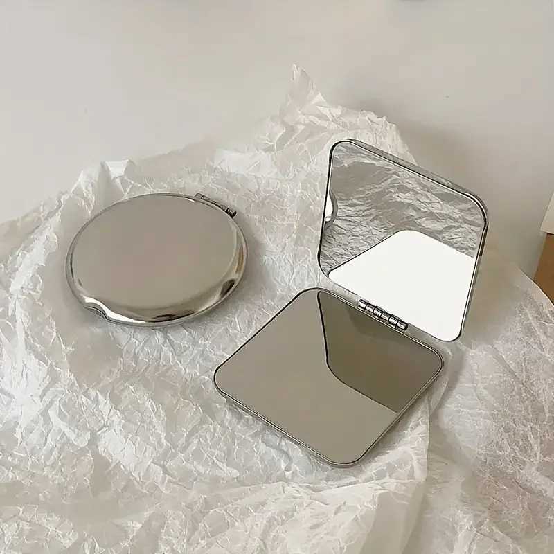 Handheld Double-Sided Small Mirror Portable Makeup Folding Flip For Student Dormitory Cute Small Mirror Y240819