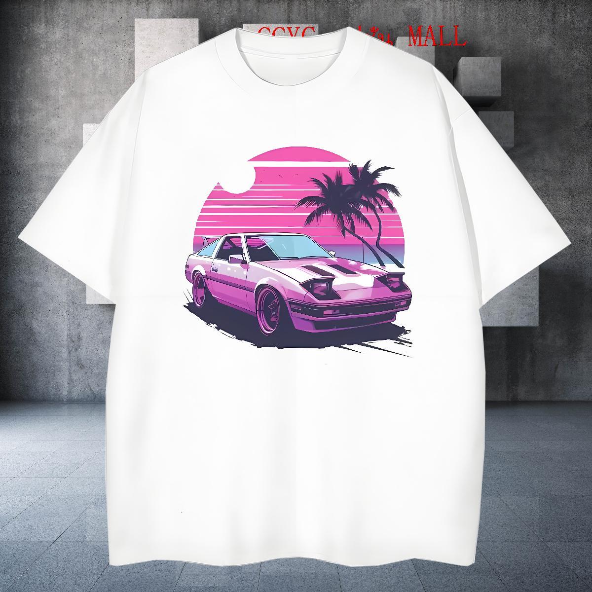 Cool Design car T Shirts Men Sports Casual Mens Tshirts 230g Pure Cotton Designer Short Sleeve O-Neck Customized Print Clothes
