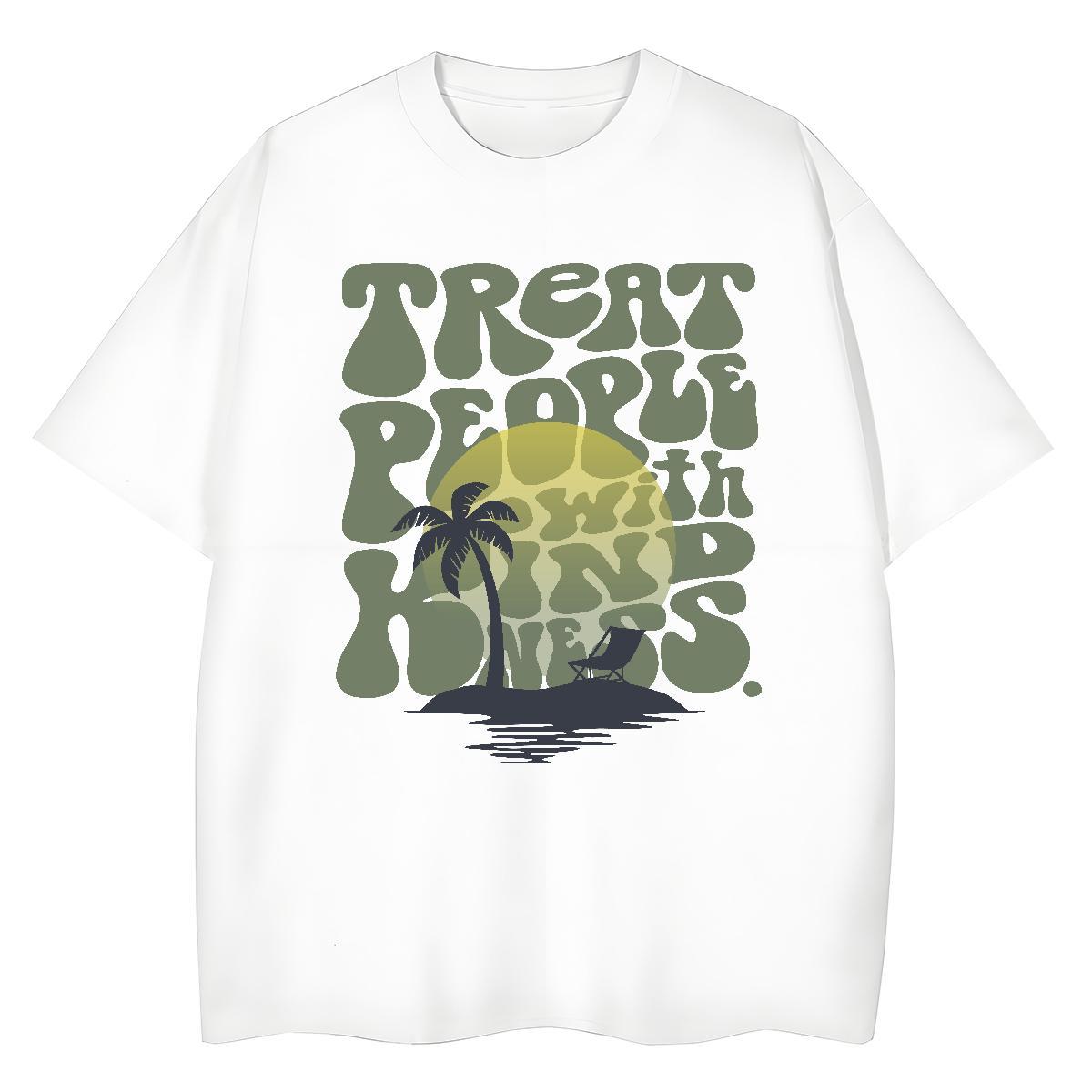 Free Shipping Men Tees tree Street Wear 100% Cotton 230g Tops Shirt Breathable Crew Neck Comfortable T-Shirts Anime