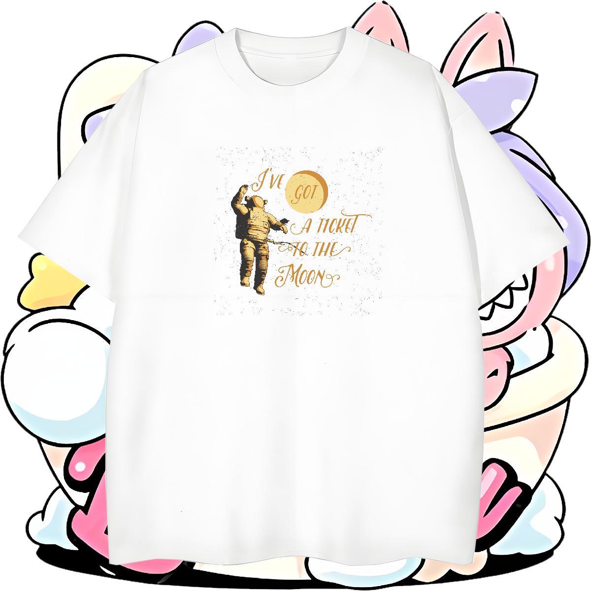 Comfortable Tshirts Outdoor 100% Cotton 230g Plus Size Custom Round Neck Short Sleeve spaceman Men T Shirts Fashion Designer Tee Shirt