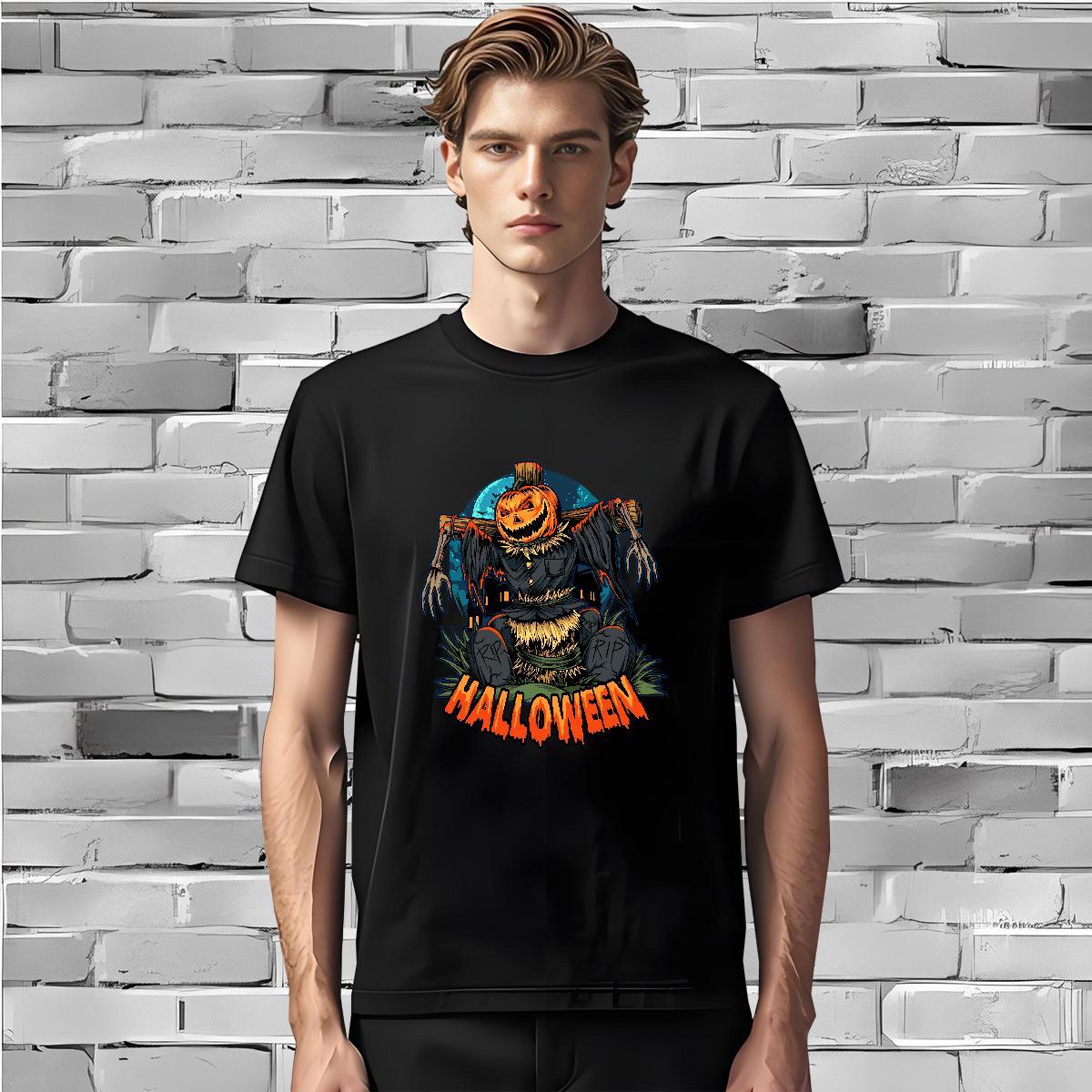 T shirt 230g Cotton pumpkin Home Outdoor Breathable Soft Skull Couples T Shirts Casual New Wholesale Tops