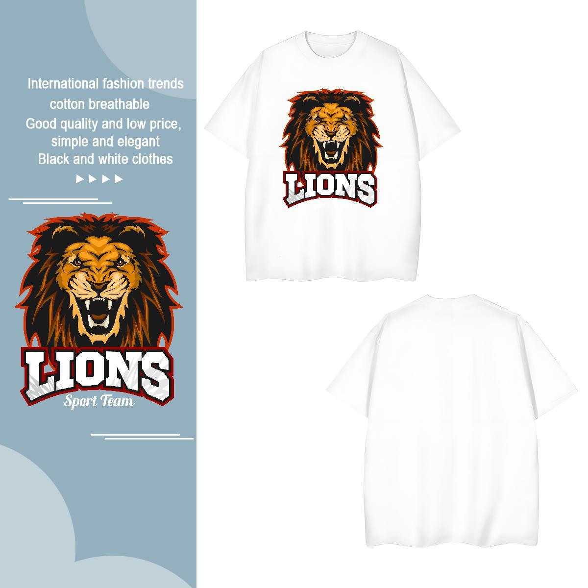 Classic lion Mens T Shirts Street Casual Tshirt for Man Woman 100% Cotton 230g Fashion New Crew Neck Custom Anime Tees