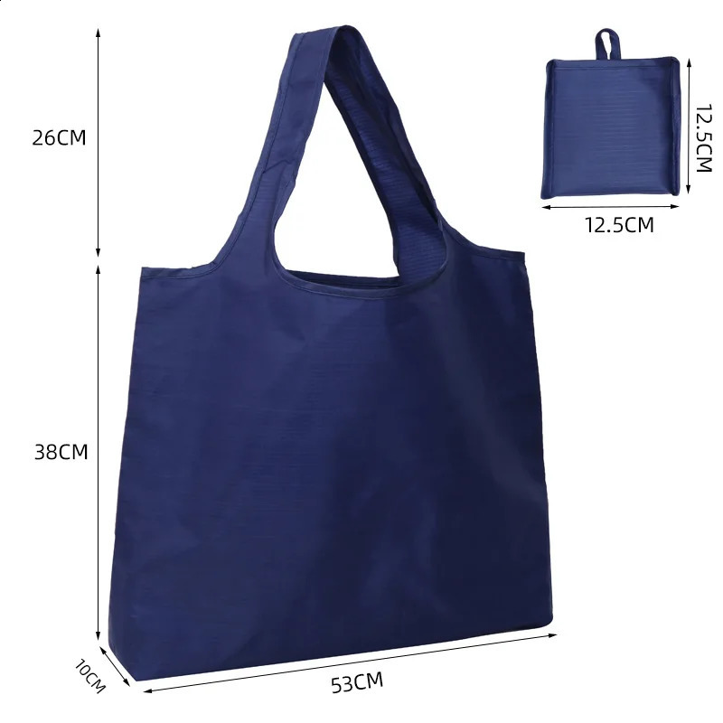 BIG EcoFriendly Folding Shopping Bag Reusable Portable Shoulder Handbag for Travel Grocery simple solid color grocery bag y240925