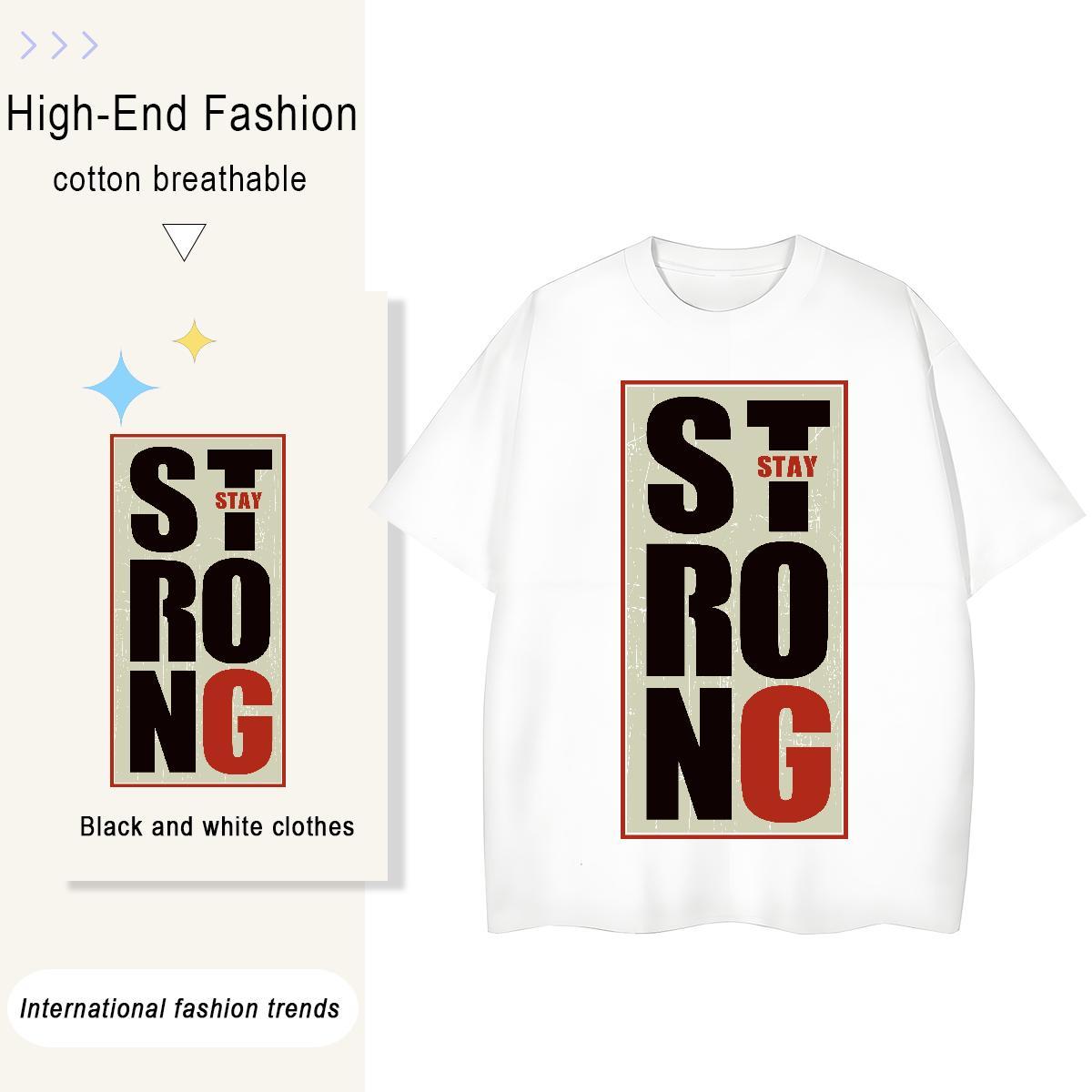 Cool Design letter 230g Cotton Men Clothes T-Shirt Street Wear Round Neck Short Sleeve T-Shirts Classic Casual Asian Size Tees