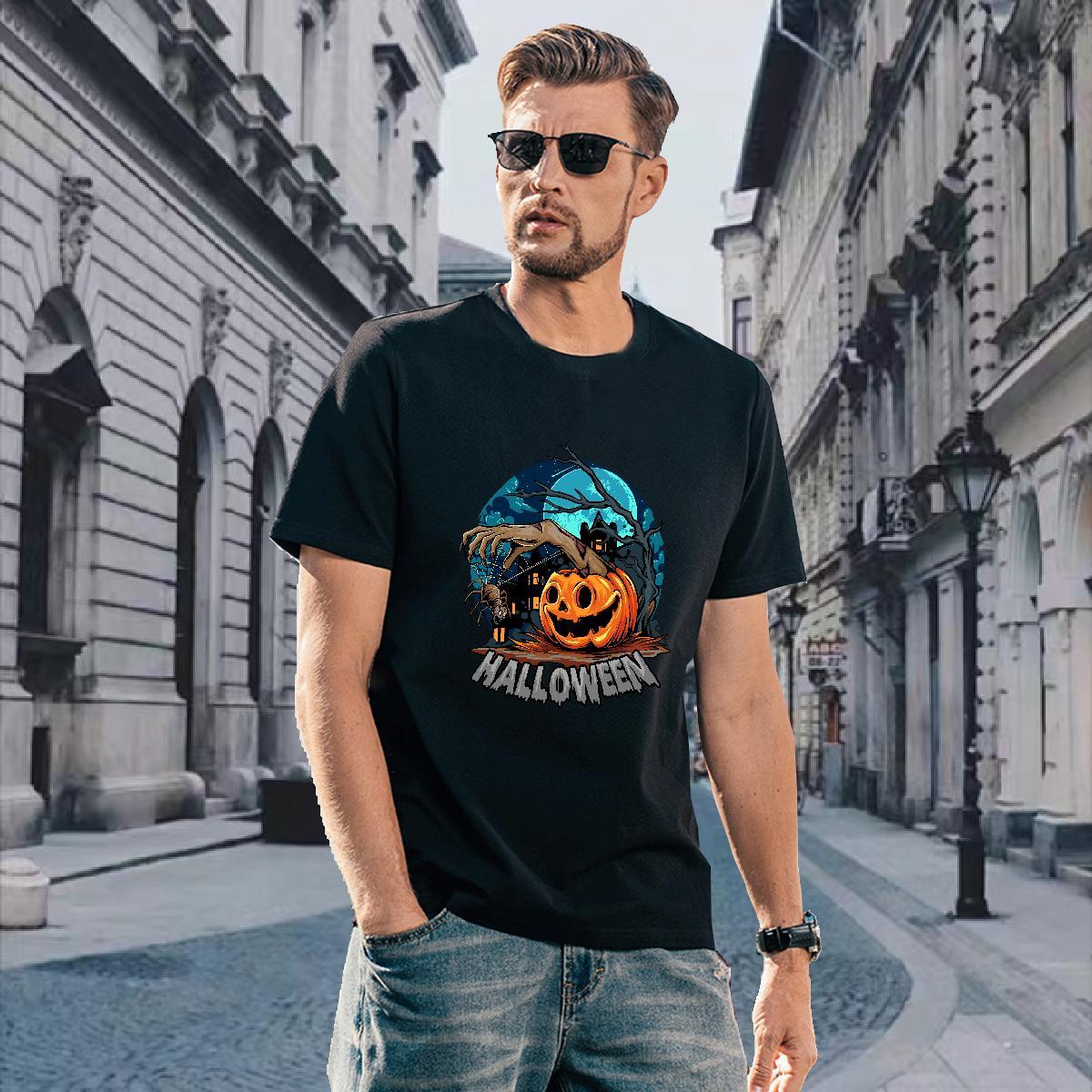 Popular Man T Shirts halloween Breathable Crew Neck Hip Hop Customized 100% Cotton 230g Mens Tshirts New Designer Tops Shirt