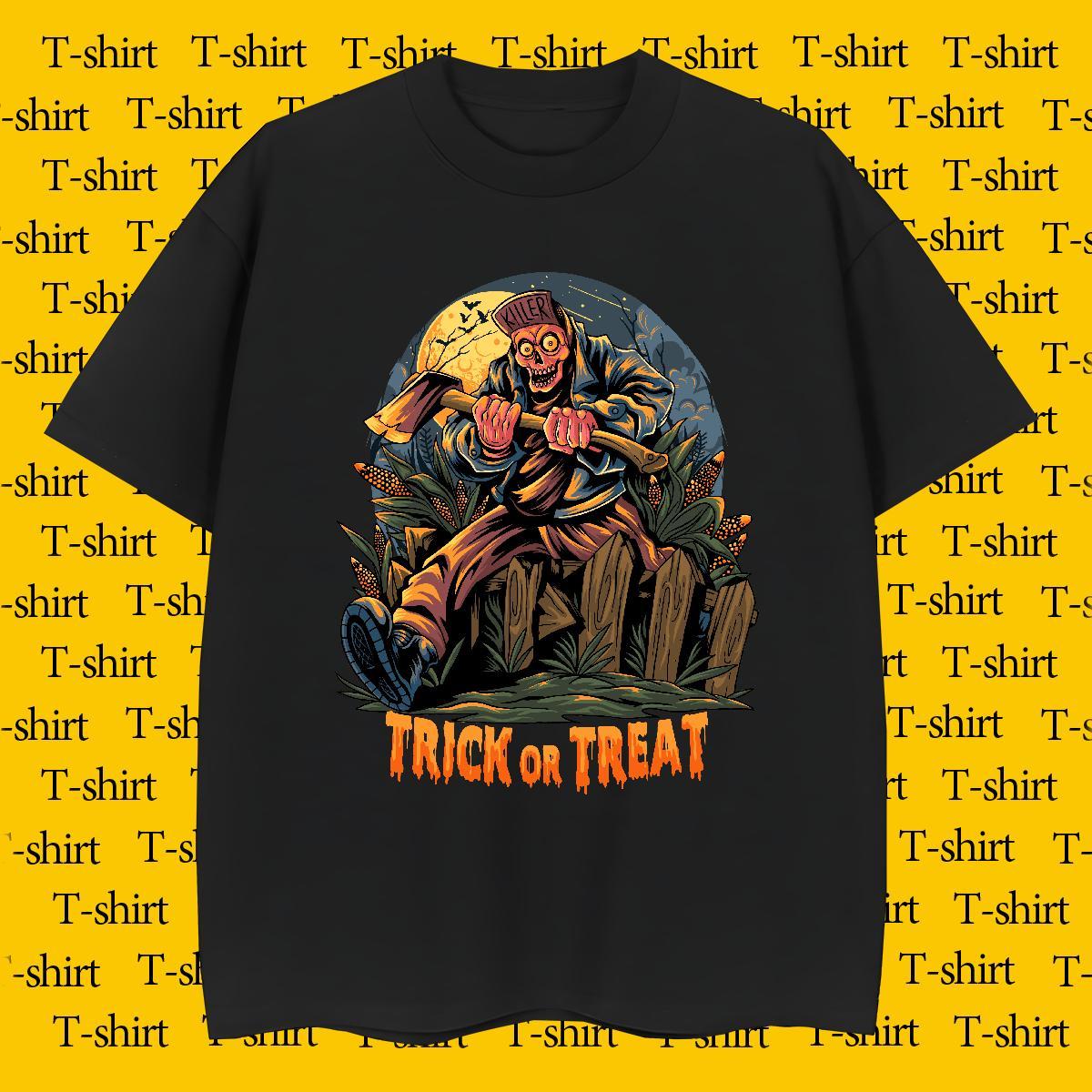 Wholesale T Shirts Men halloween Breathable Short Sleeve Casual Beach Black White 230g Cotton Men Tshirts 2024 New Tops