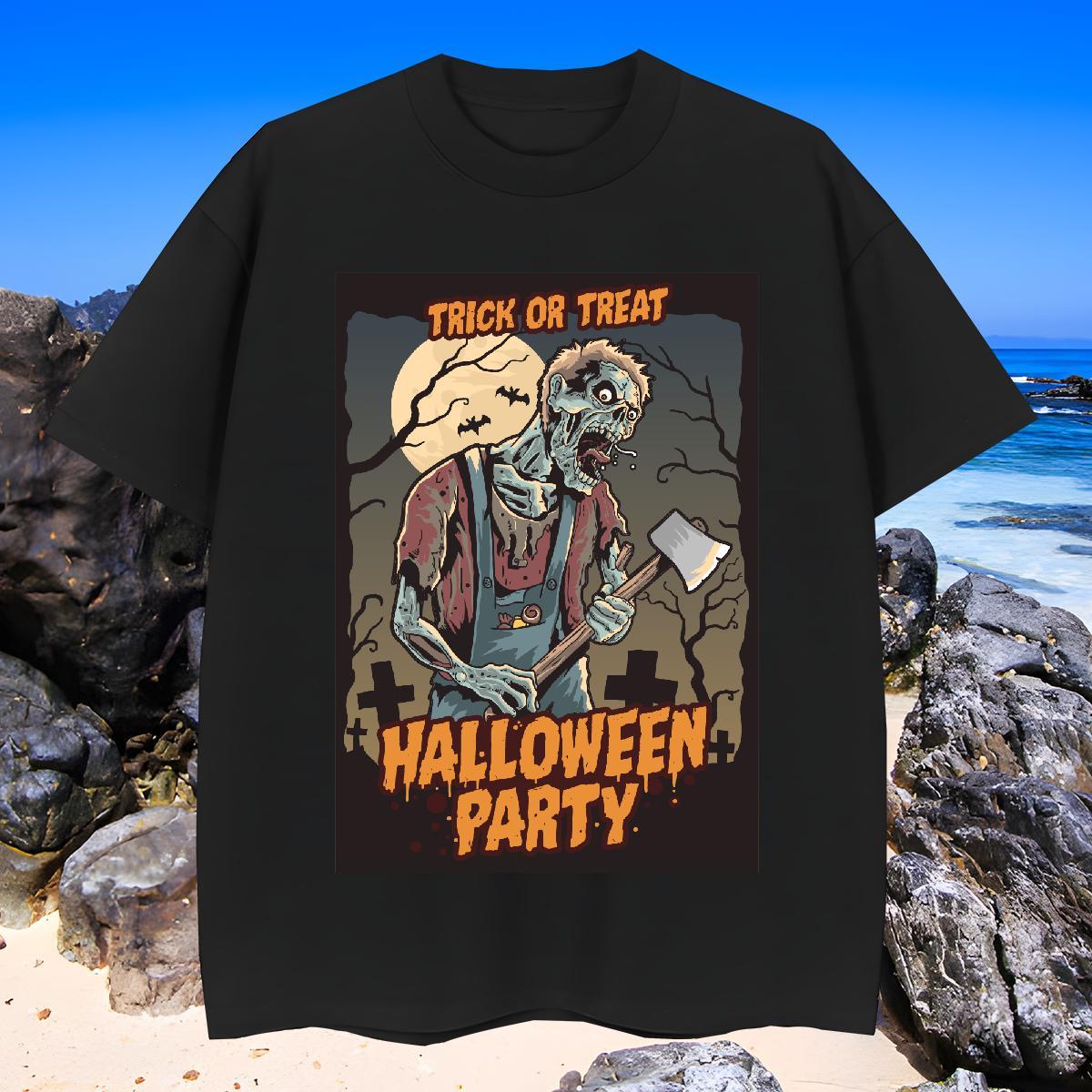 High Quality T-Shirts for Men halloween Round Neck Short Sleeve Casual Graphic 100% Cotton 230g Men Clothes T-Shirt Free Shipping Top Tees