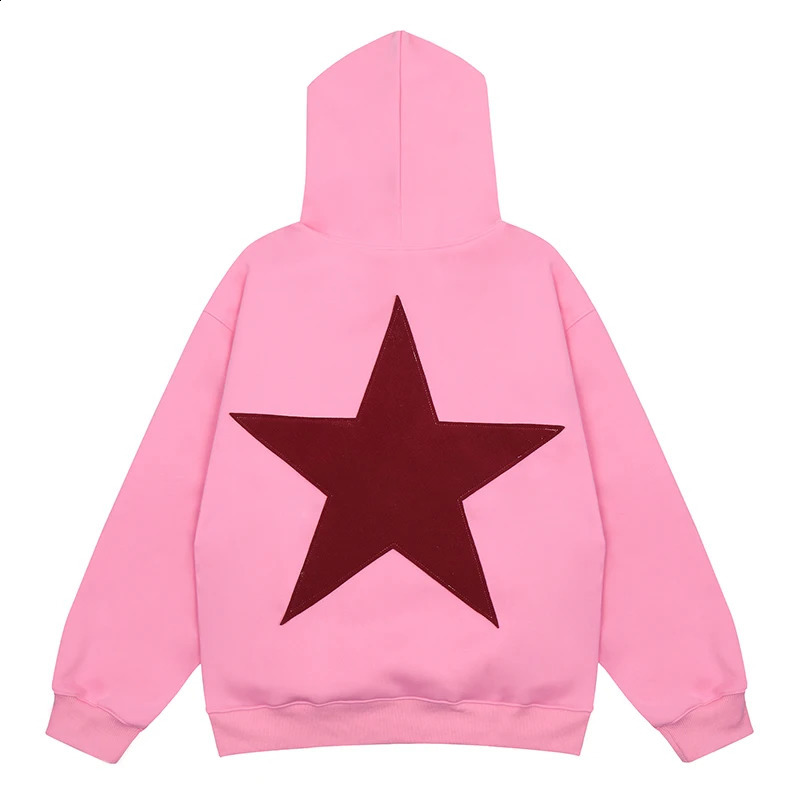 Aelfric Eden Star Print Color Contrast Hoodie Sweatshirt Y2K Men Hiphop Harajuku Streetwear Pullover Vintage Loose Cotton Hooded 240819
