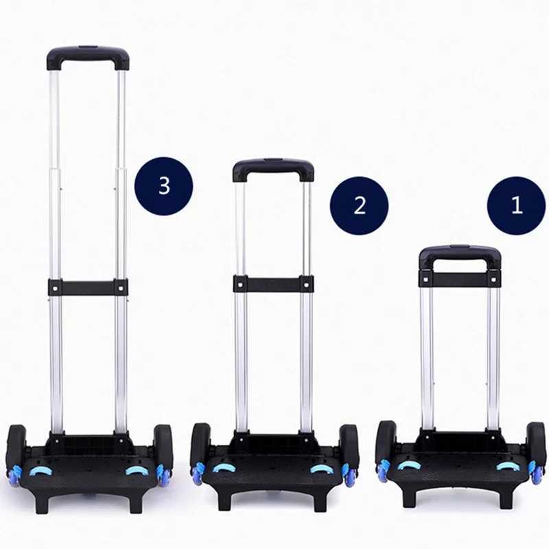 Kid Trolley for Backpack Wheeled School Bag Luggage for Children 2/6 Wheels Expandable Rod High Function Trolley Chariot mochila Y240820